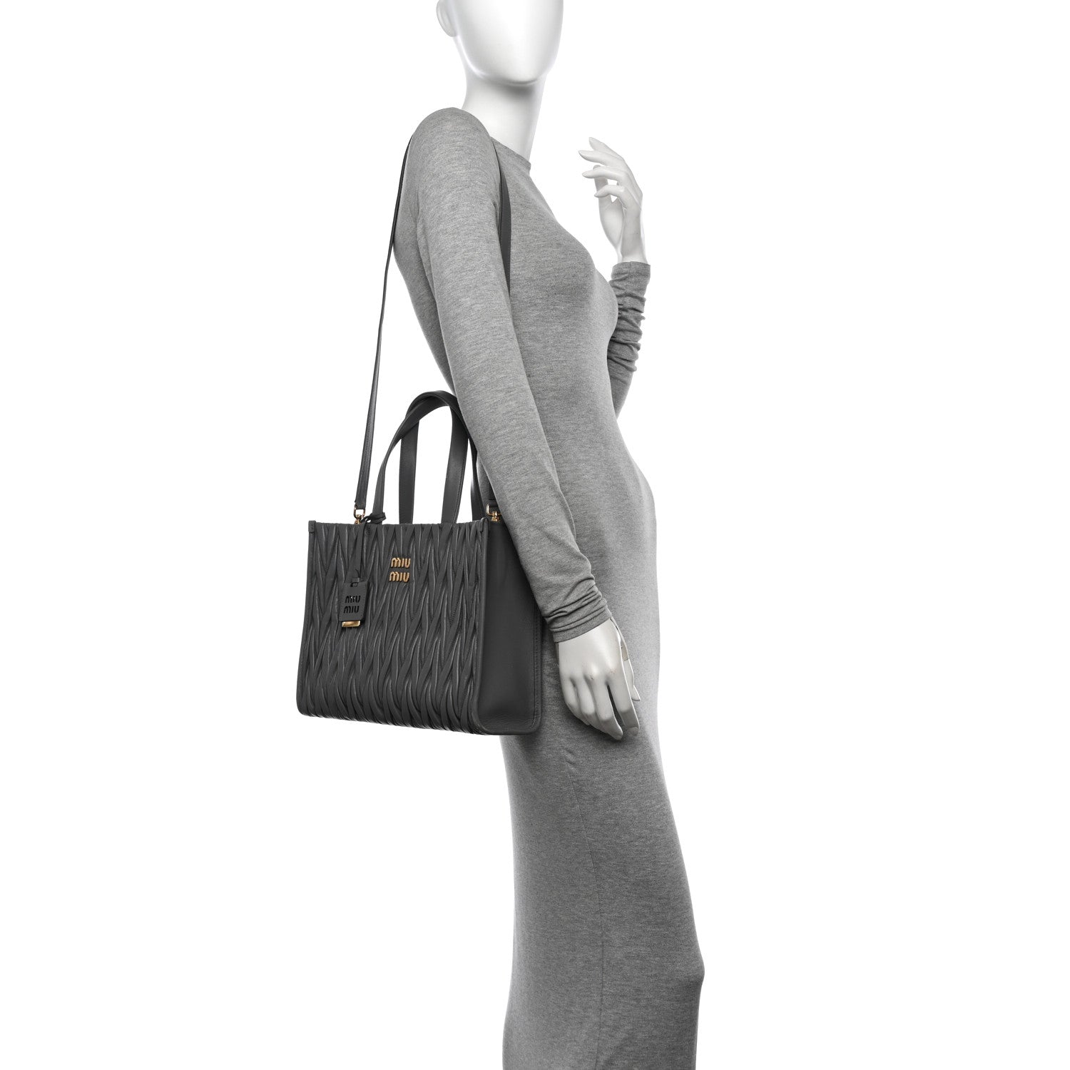 Miu Miu Nappa Matelasse Tote Bag Marmo 2 of 11