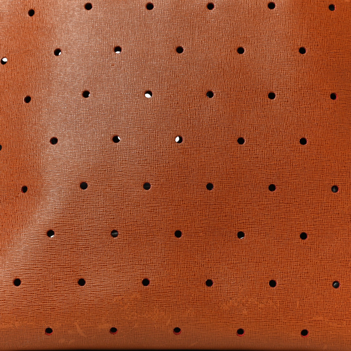 Vitello Zucca Perforated Medium Roll Tote Miel Rosso Tobacco