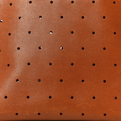 Fendi Vitello Zucca Perforated Medium Roll Tote Miel Rosso Tobacco 15 of 15
