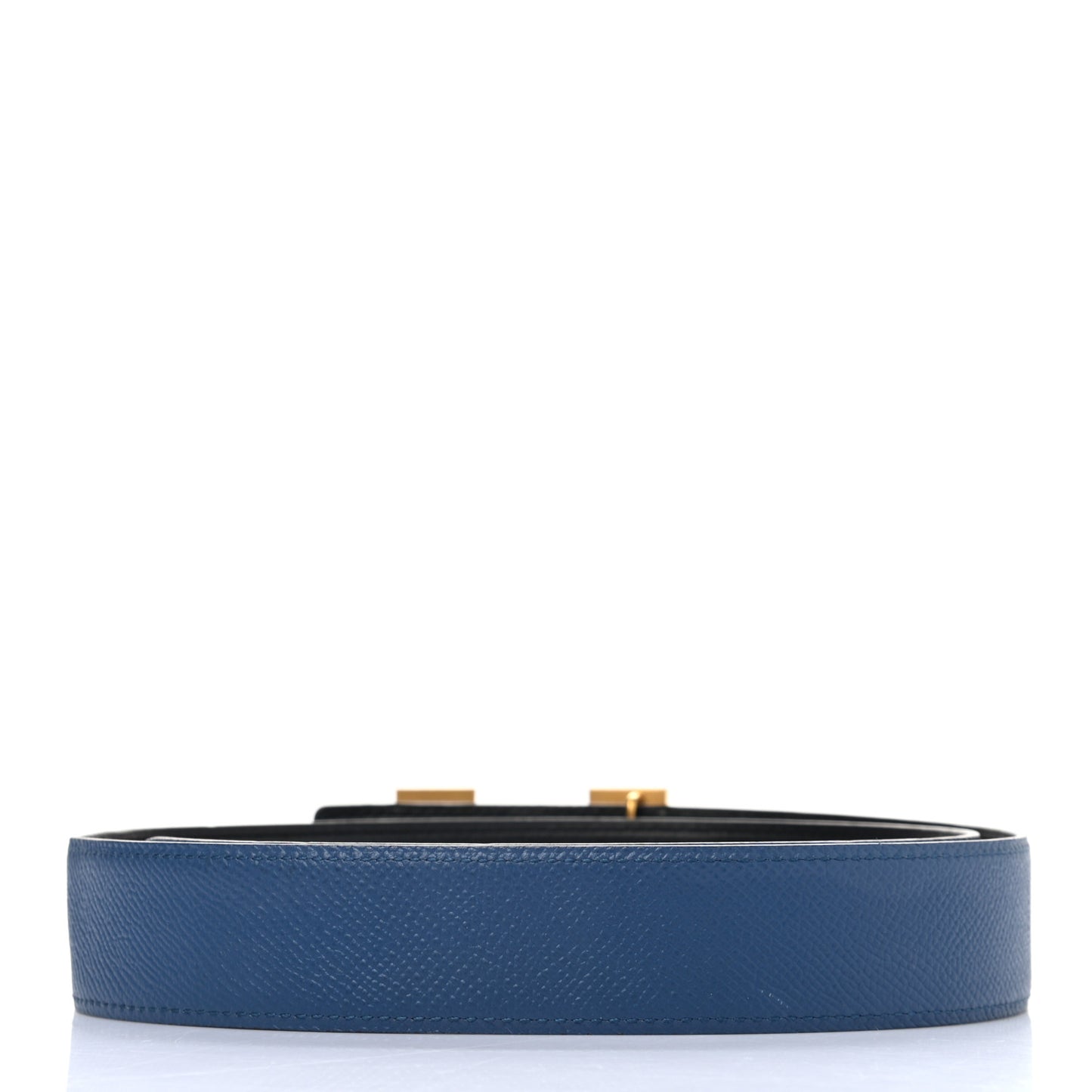 Epsom Swift 32mm Guilloche H Belt 85 Bleu Brighton Black