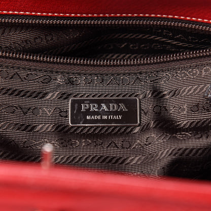Prada Goatskin Cerniera Doctor Bag Rubino 6 of 14