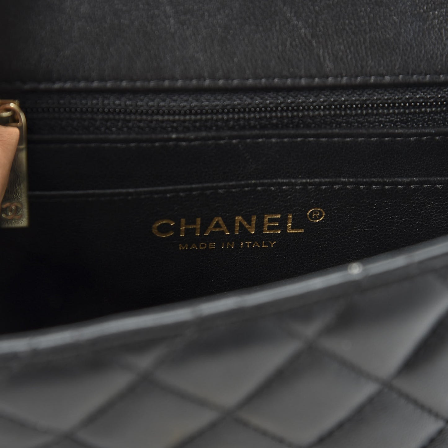 Lambskin Quilted Mini Square Flap Black
