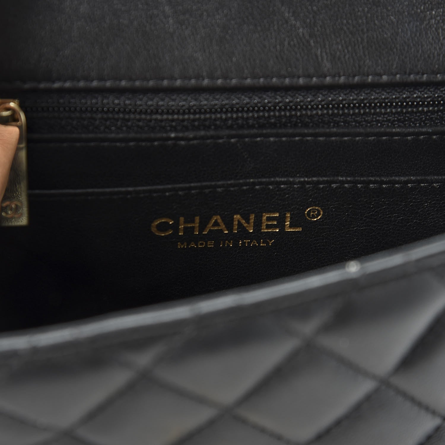 Chanel Lambskin Quilted Mini Square Flap Black 7 of 9