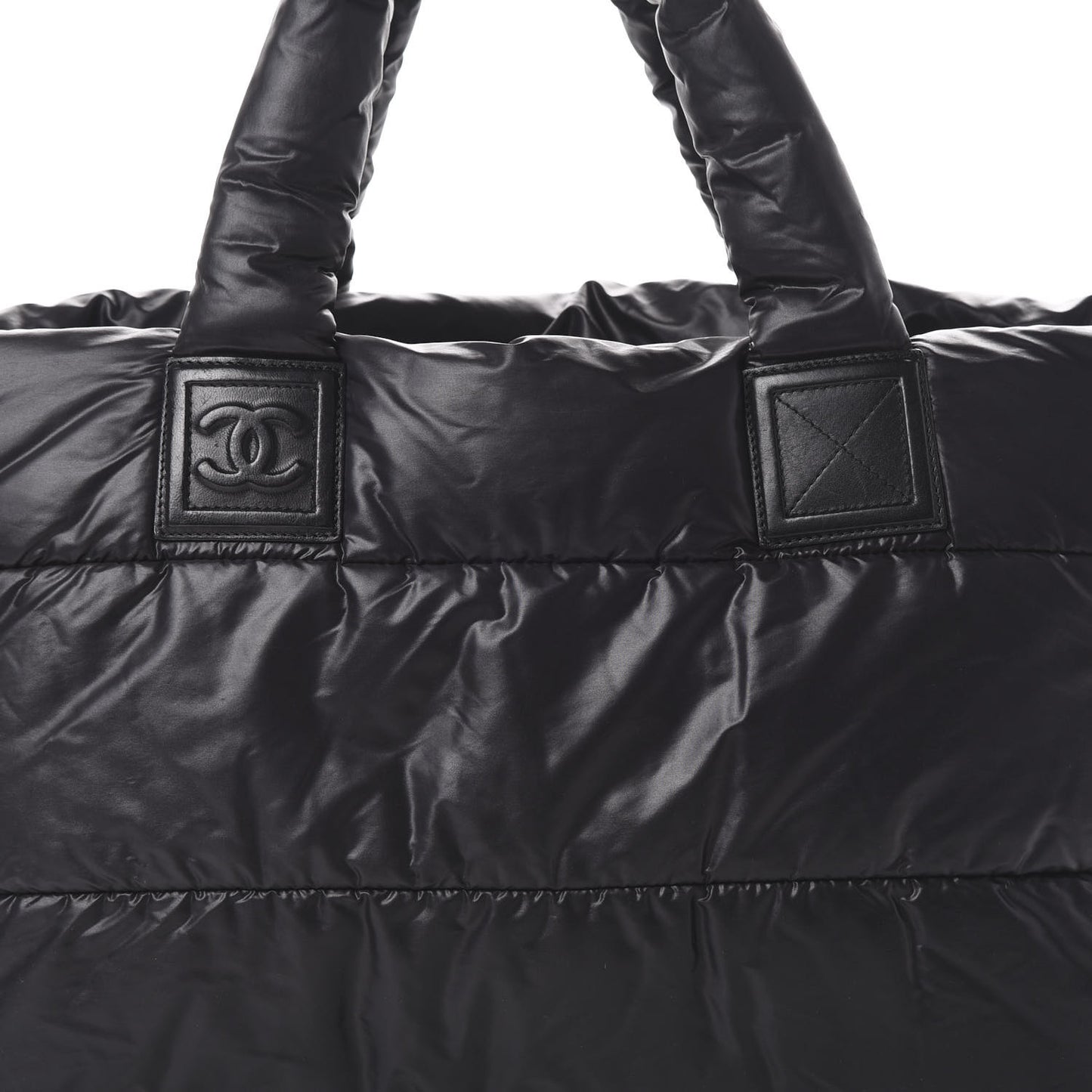 Nylon Quilted Large Coco Cocoon Tote Black