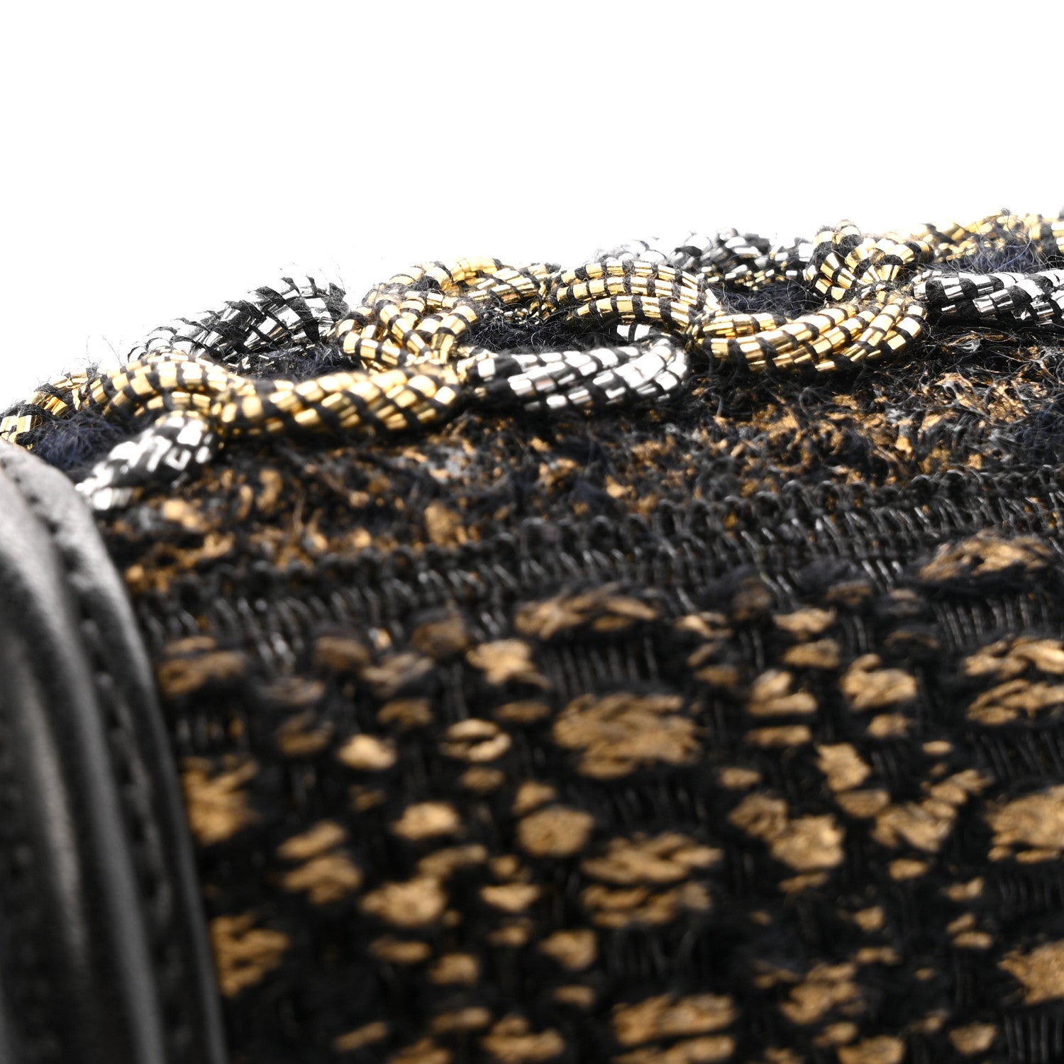 Chanel Lambskin Metallic Tweed Embroidered Mini Boy Flap Black Gold Multicolor 14 of 15