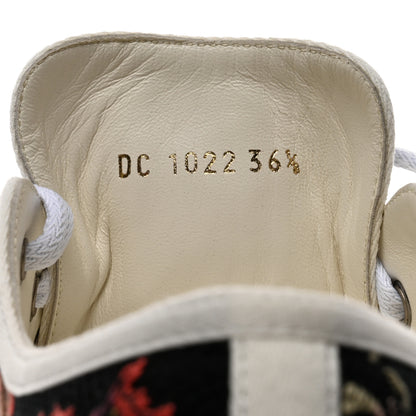 Christian Dior Canvas Jardin Botanique Embroidered Womens Walk'N'Dior Low Top Sneakers 36.5 Black Multicolor 6 of 9