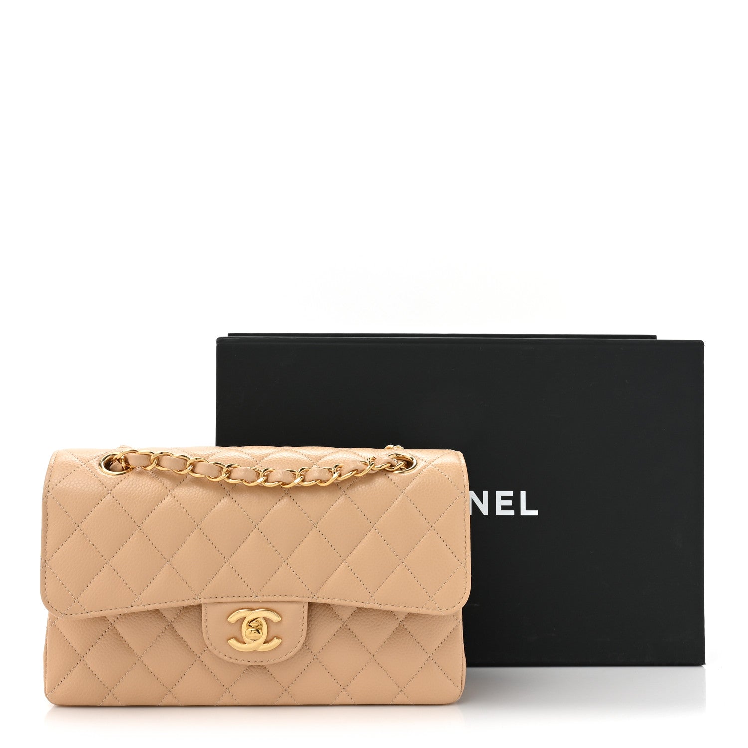 Chanel Caviar Quilted Small Double Flap Beige 11 of 11