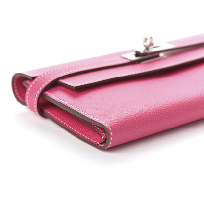 Hermes Epsom Kelly Tri-Fold Wallet Rose Tyrien 6 of 9