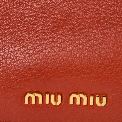 Miu Miu Goatskin Madras Shopping Tote Mandarino Rubino 10 of 10