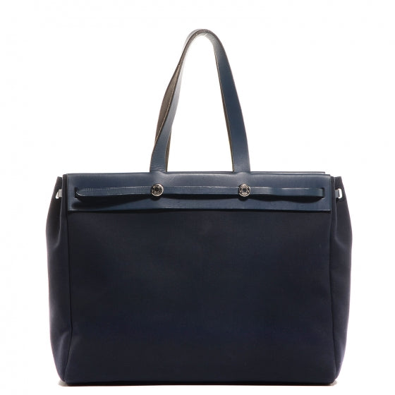 Hermes Toile Herbag Cabas 2-in-1 MM Navy 1 of 15