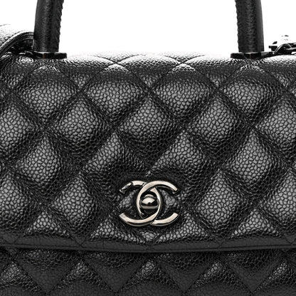 Chanel Caviar Quilted Mini Coco Handle Flap So Black 7 of 9