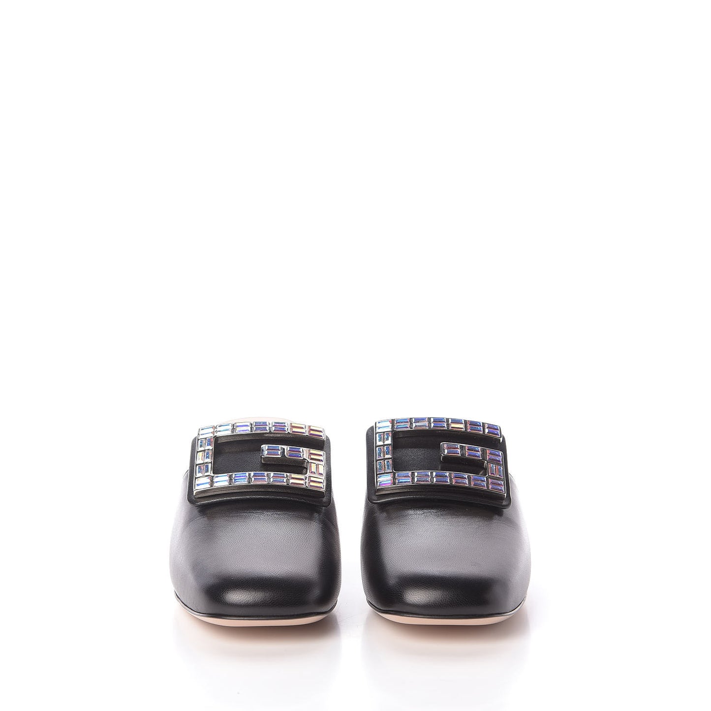 Malaga Kid Crystal Square G Madelyn Mules 36.5 Black