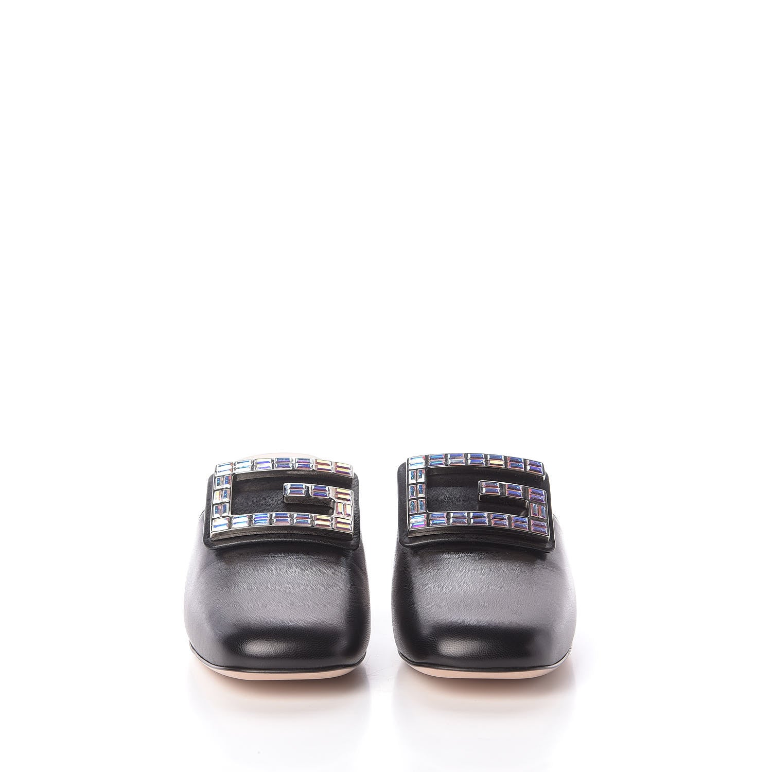 Gucci Malaga Kid Crystal Square G Madelyn Mules 36.5 Black 3 of 11