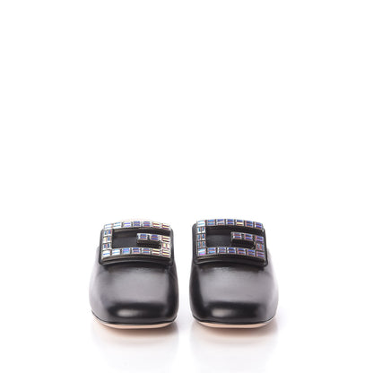 Gucci Malaga Kid Crystal Square G Madelyn Mules 36.5 Black 3 of 11