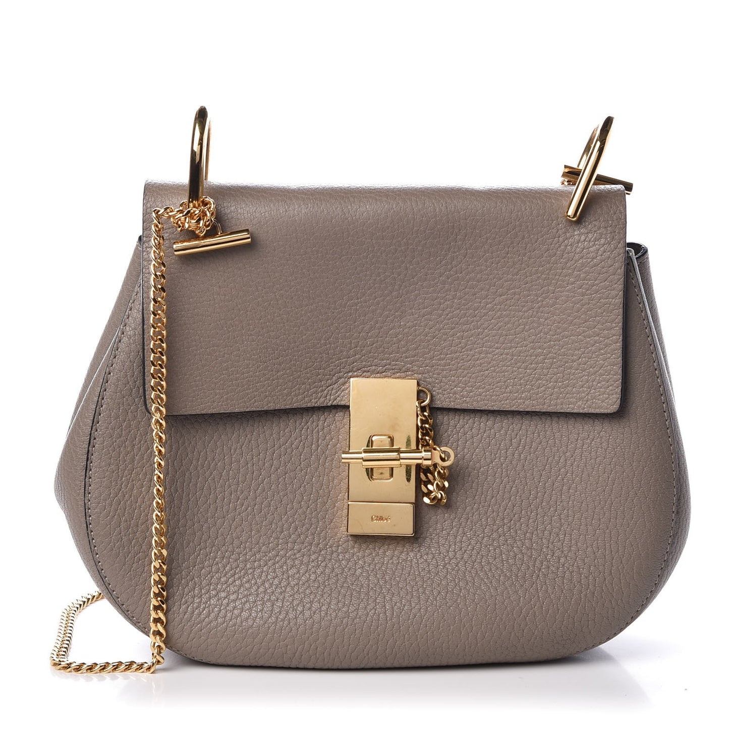 Grained Lambskin Drew Shoulder Bag Motty Grey