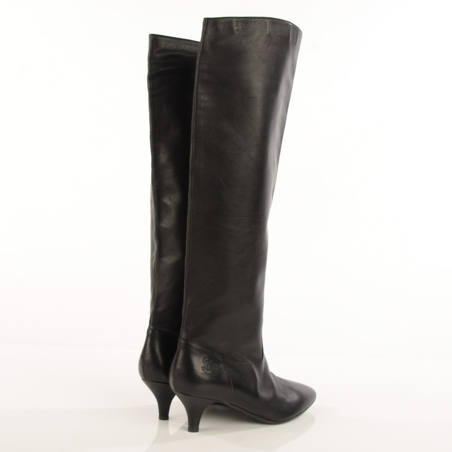 Chanel Lambskin CC Cap Toe Boots 38 Black 4 of 6