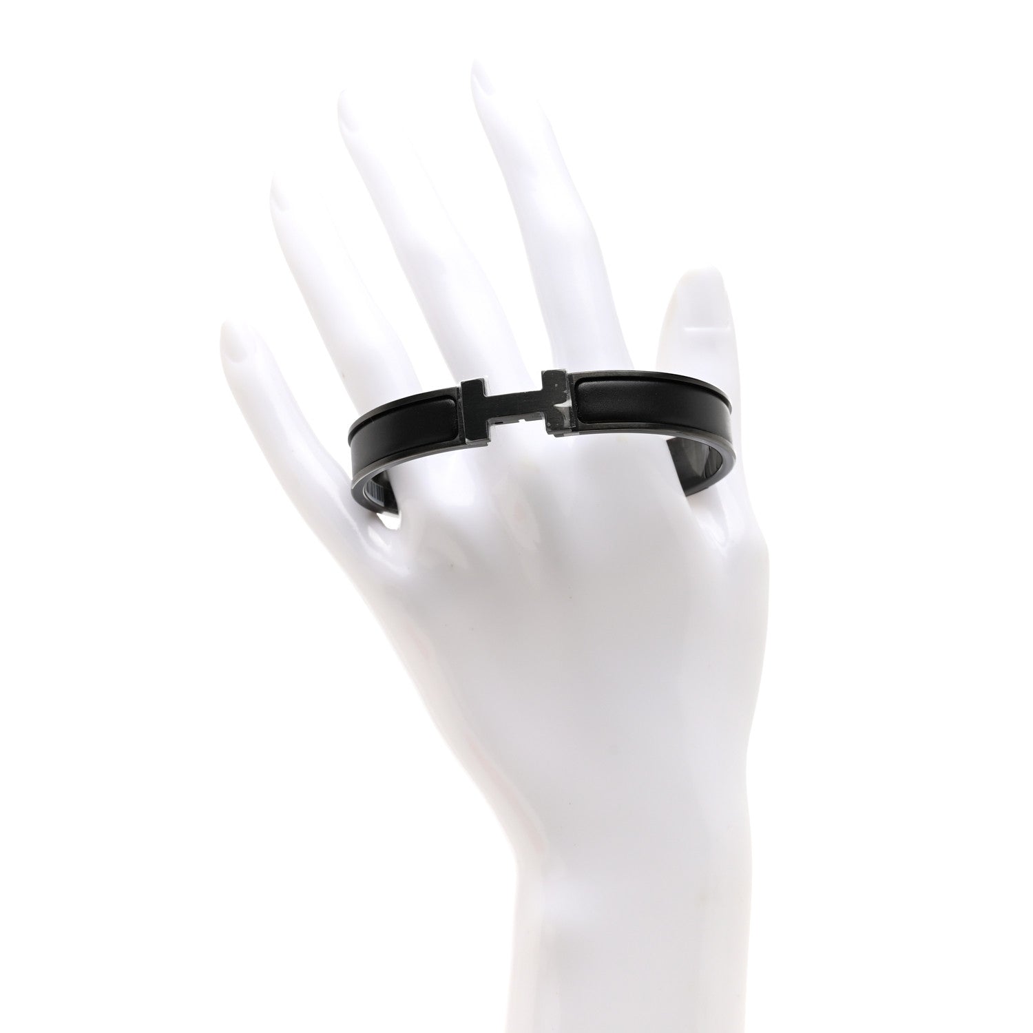 Hermes Matte Enamel Narrow Clic Clac HH Bracelet T3 So Black 2 of 5