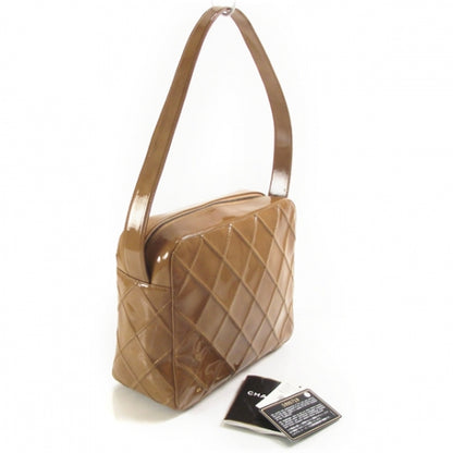Chanel Patent Leather CC Shoulder Bag Beige 3 of 11