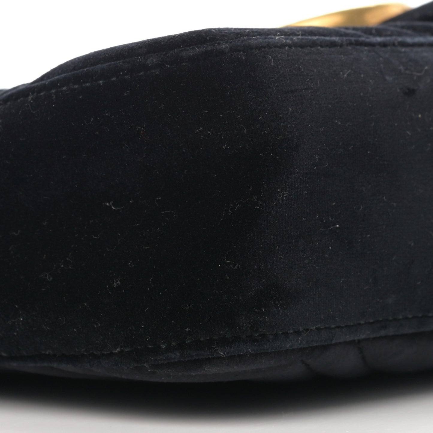 Velvet Matelasse Medium GG Marmont Shoulder Bag Black