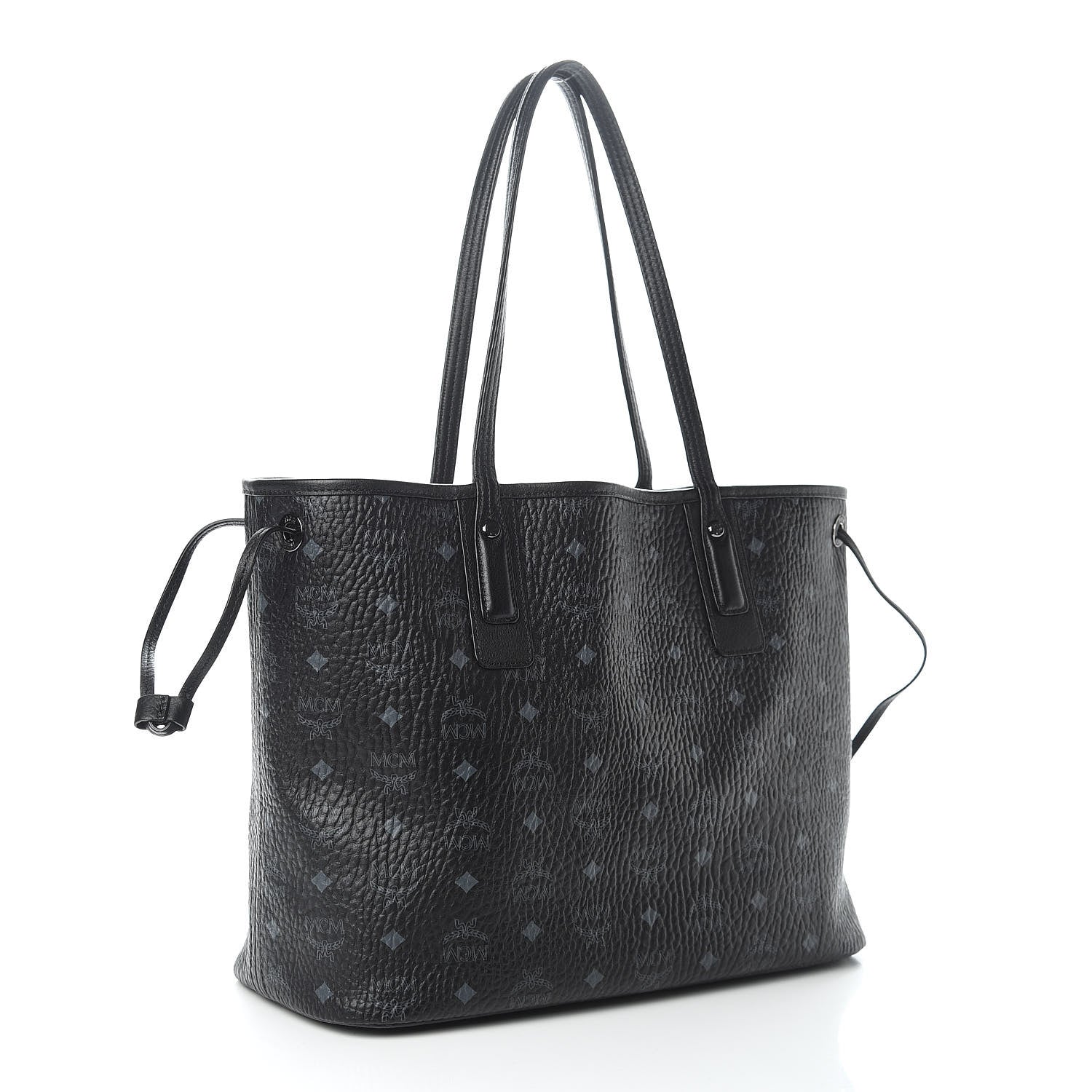 MCM Visetos Medium Liz Reversible Shopper Tote Black 4 of 14