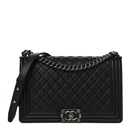 Chanel Grained Calfskin Quilted New Medium Boy Flap Black 1 of 18