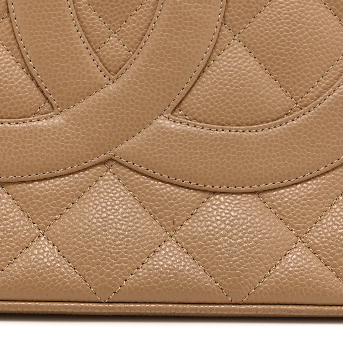 Caviar Quilted Medallion Tote Beige
