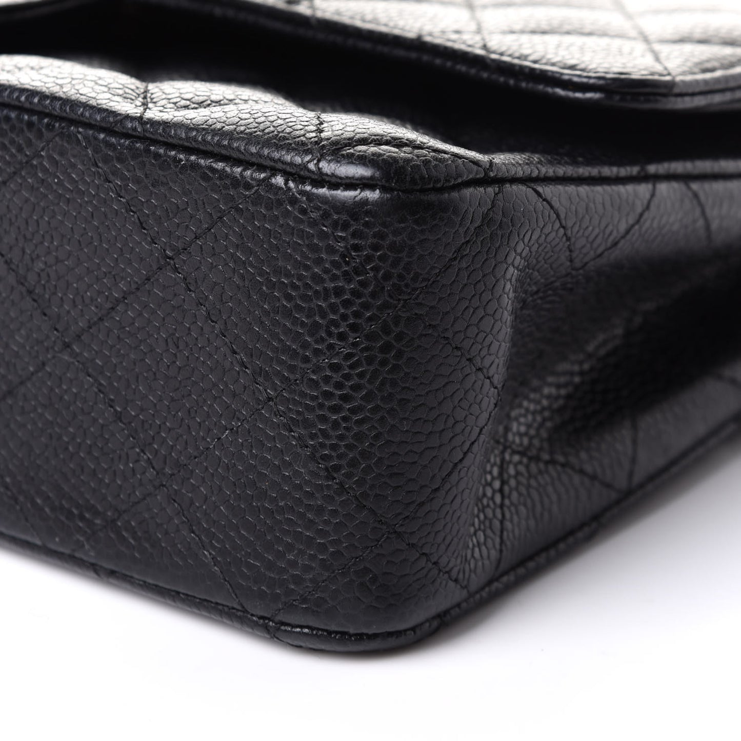 Caviar Quilted Medium Double Flap Black