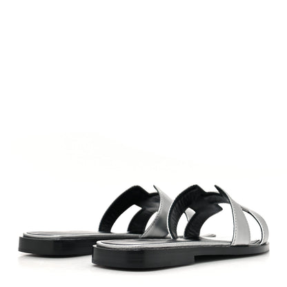 Hermes Metallic Epsom Oran Sandals 35.5 Argent 4 of 9