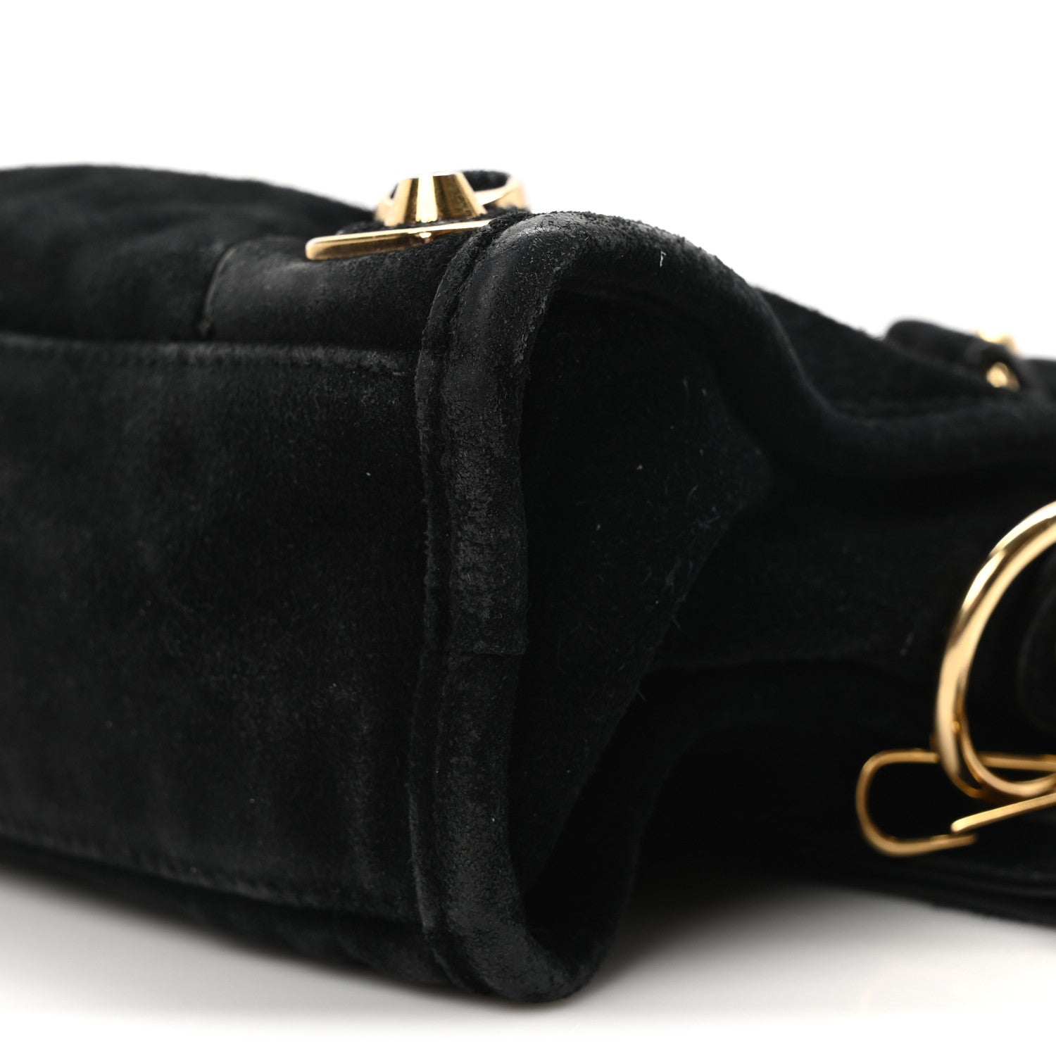 Balenciaga Baby Daim Suede Gold Metallic Edge Hardware Mini City Black 10 of 10