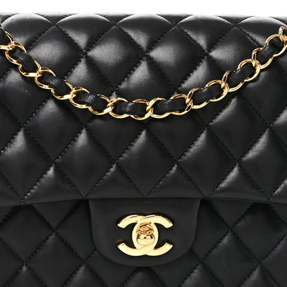 Chanel Lambskin Quilted Medium Double Flap Black 8 of 10