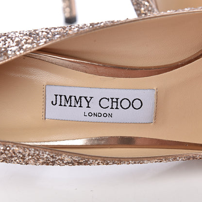 Jimmy Choo Coarse Glitter Romy 100 Pumps 39 Ballet Pink 6 of 9