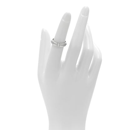 Tiffany 18K White Gold Diamond Narrow T Two Ring 49 5 2 of 5