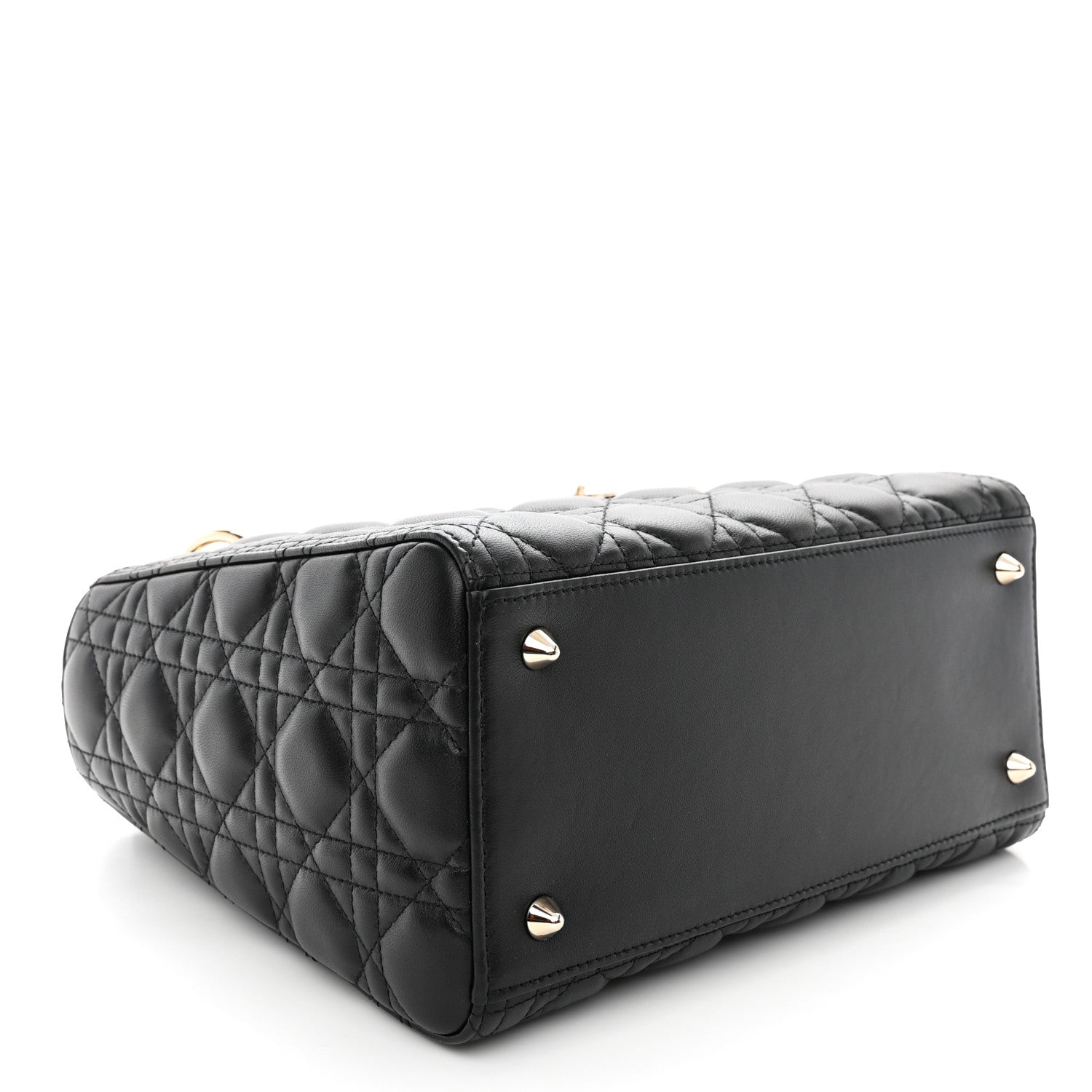 Christian Dior Lambskin Cannage Medium Lady Dior Black 4 of 9