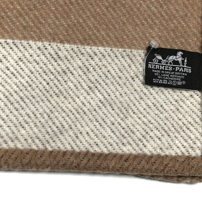 Hermes Wool Cashmere Brandebourgs Blanket Ecorce 3 of 4