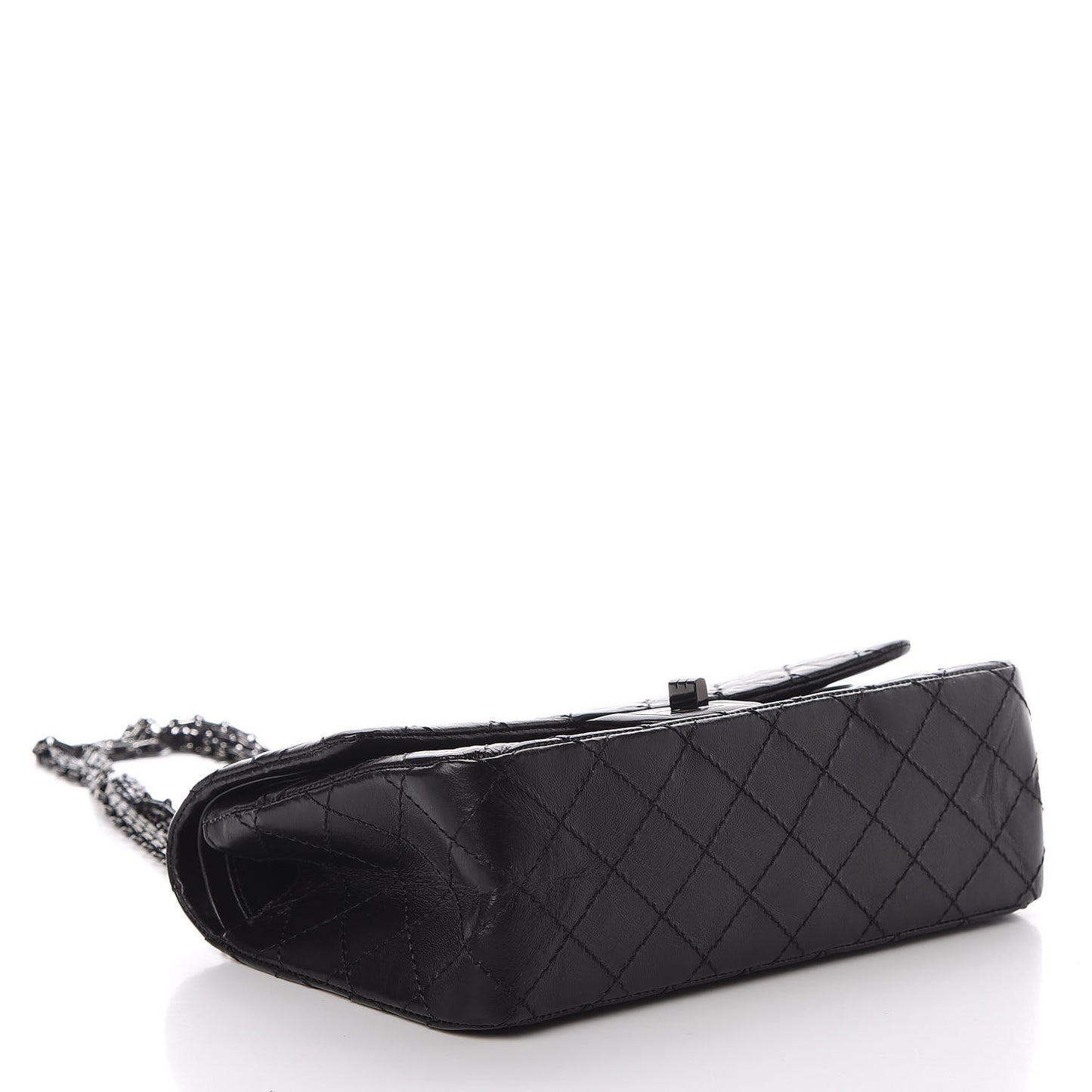 Aged Calfskin Quilted 2.55 Reissue 225 Flap So Black