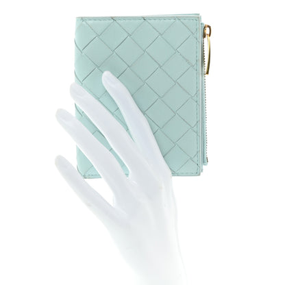 Bottega Veneta Nappa Intrecciato Bifold Zip Wallet Teal Washed 2 of 6