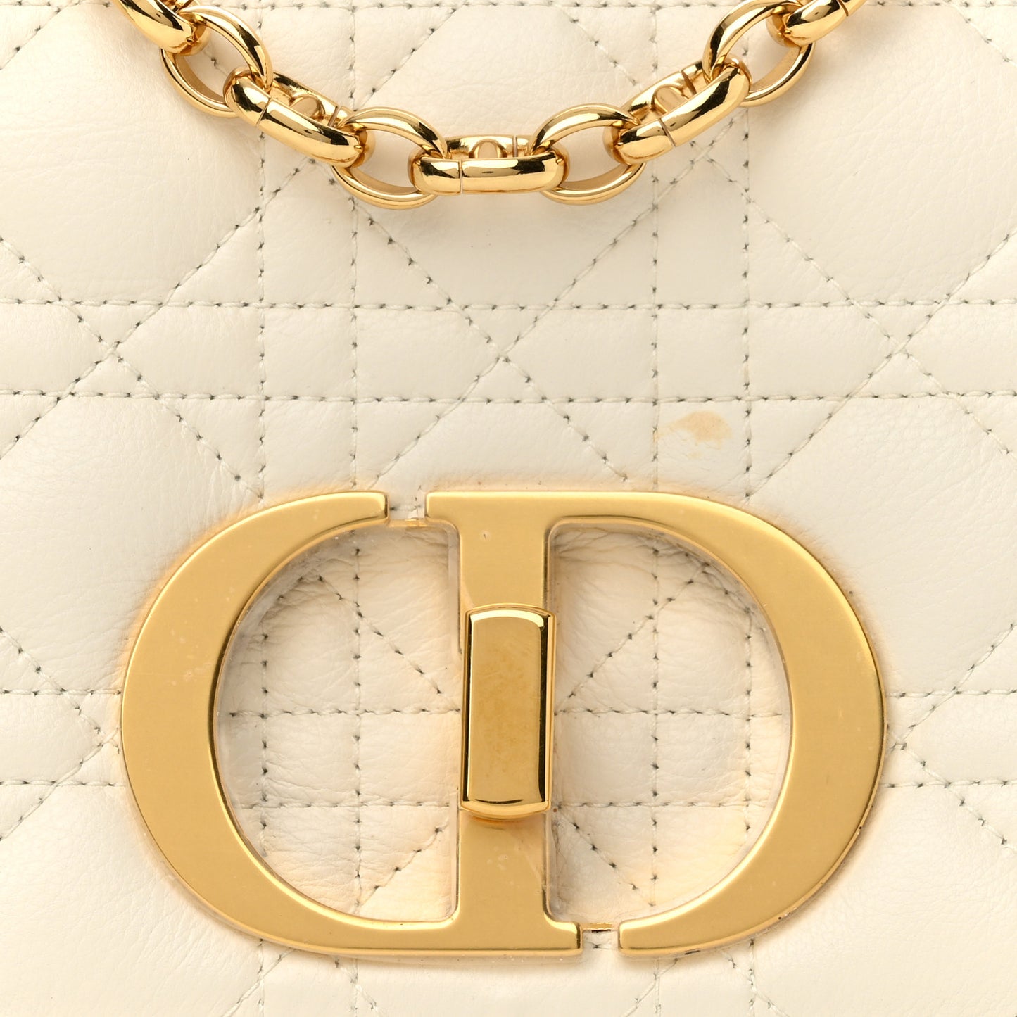 Lambskin Cannage Small Caro Bag Ivory