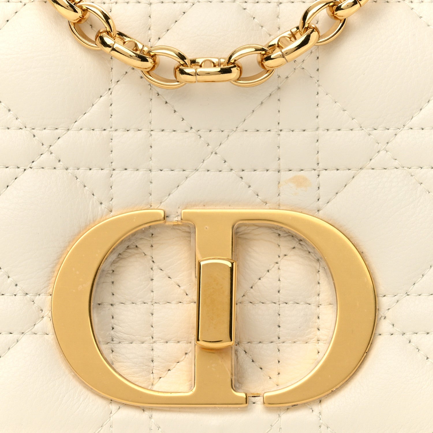 Christian Dior Lambskin Cannage Small Caro Bag Ivory 8 of 14