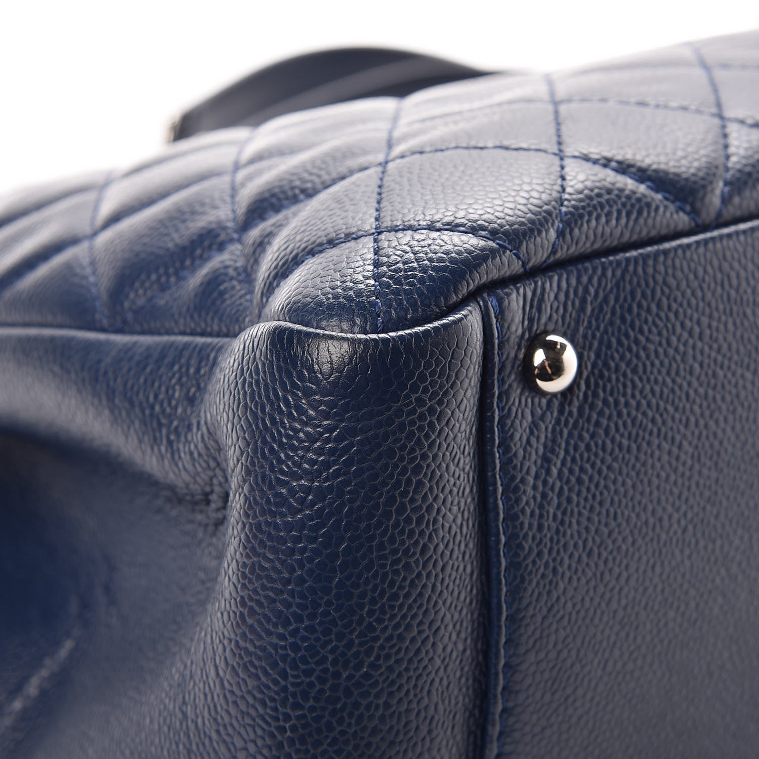 Chanel Caviar Quilted XL Grand Shopping Tote GST Navy Blue 15 of 18
