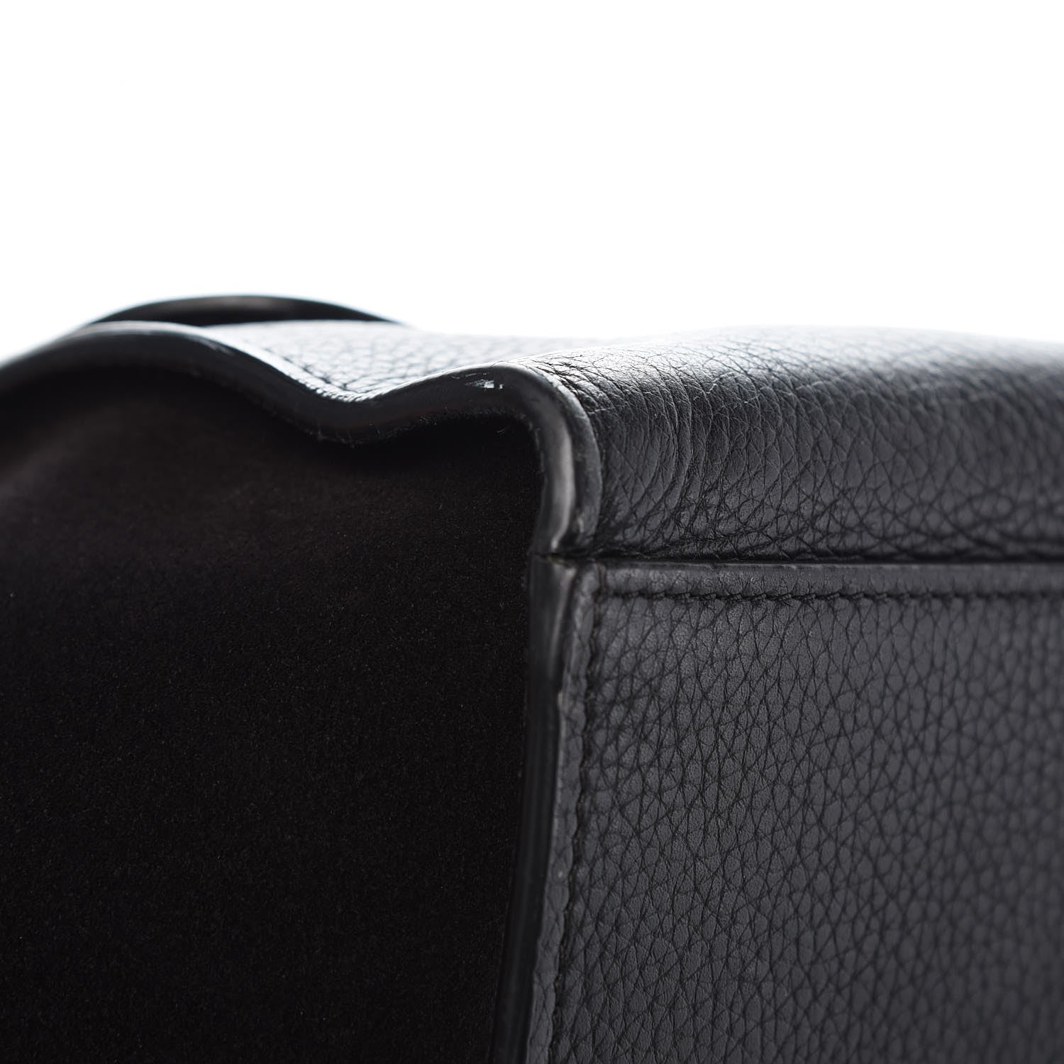 Celine Drummed Calfskin Suede Small Trapeze Black 28 of 31