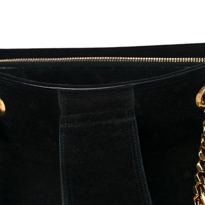 Saint Laurent Suede Monogram Cassandre Shopper Black 22 of 30