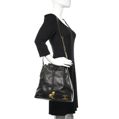 Chanel Caviar CC Drawstring Shoulder Bag Black 2 of 11