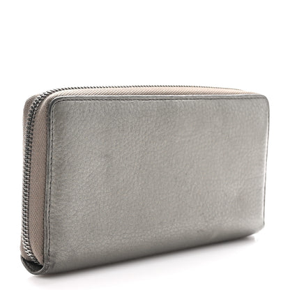 Gucci Metallic Pebbled Calfskin Soho Zip Around Wallet Sasso 3 of 11