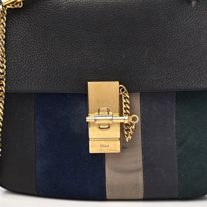 Chloe Suede Calfskin Patchwork Drew Shoulder Bag Black 18 of 18