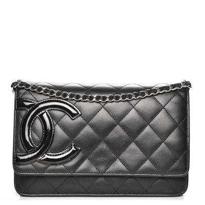 Chanel Calfskin Quilted Cambon Wallet On Chain WOC Black 1 of 9