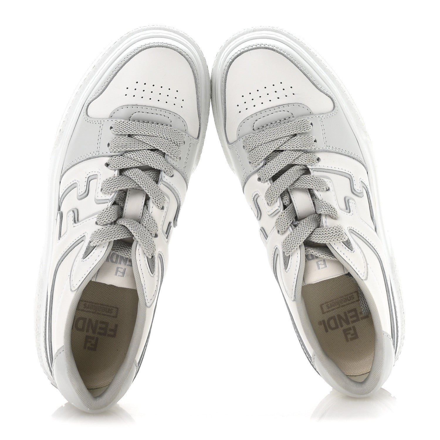 Fendi Suede Vitello Fendi Logo Match Low Top Sneakers 37.5 Cream Tobacco Black 2 of 9