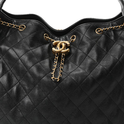 Chanel Caviar Quilted Medium Chanel 25 Handbag Black 9 of 12