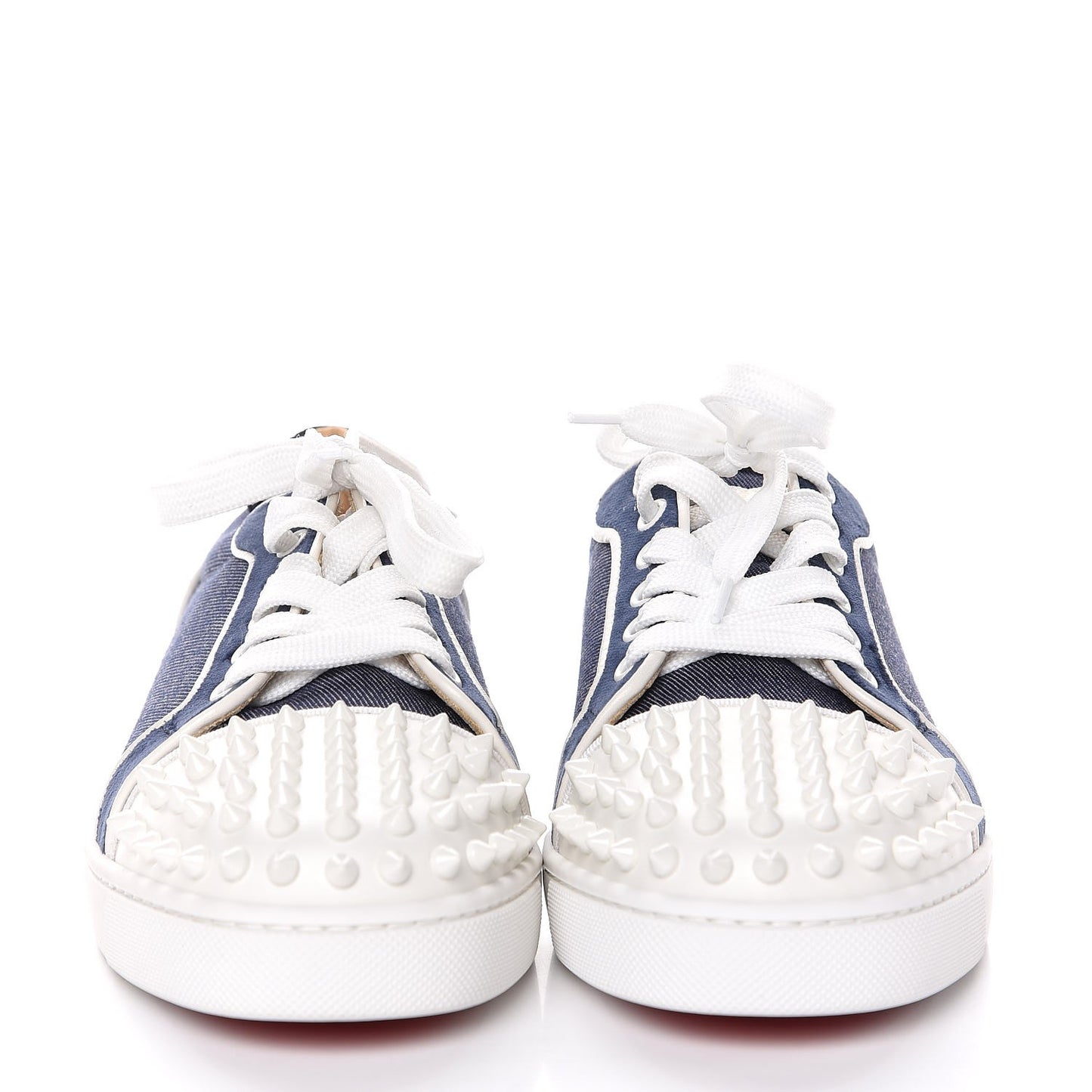 Denim Velours Spikes Vieira Flat Sneakers 38 Navy Latte