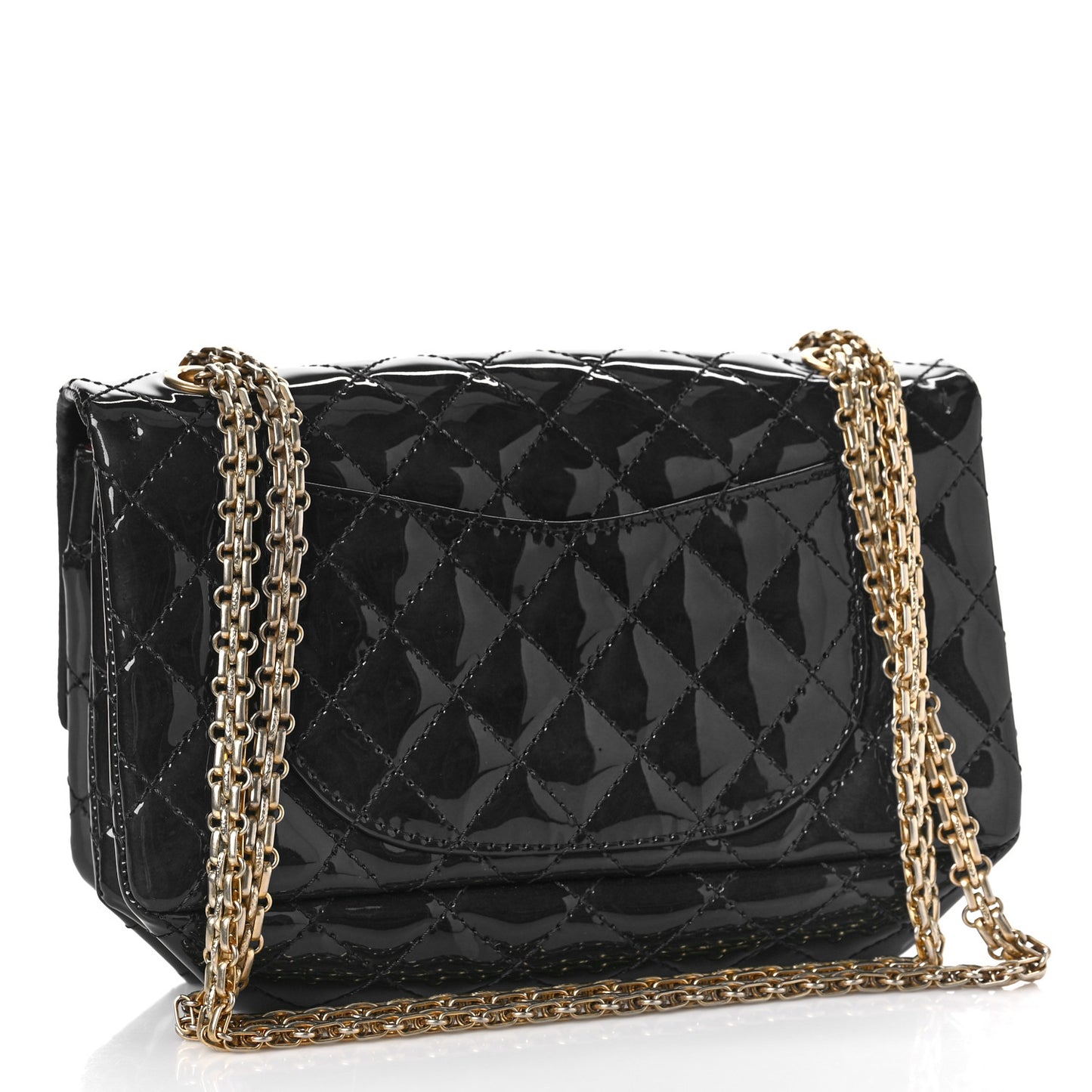 Patent Quilted Accordion Reissue 2.55 Flap Navy