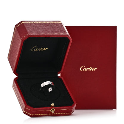 Cartier 18K White Gold 3 Diamond 5.5mm LOVE Ring 49 5 5 of 5